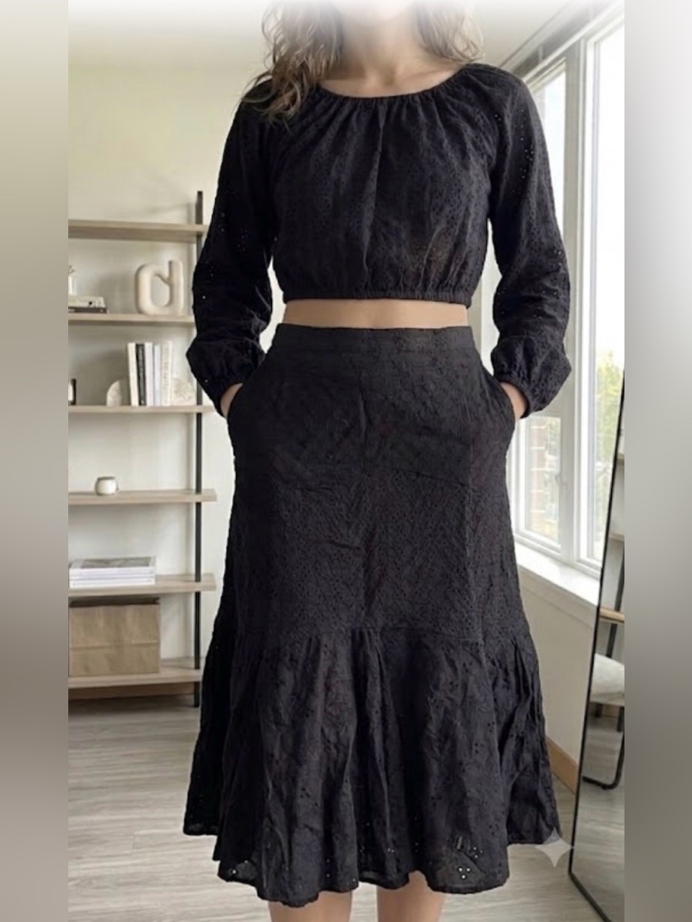Skirt and matching eyelet top
